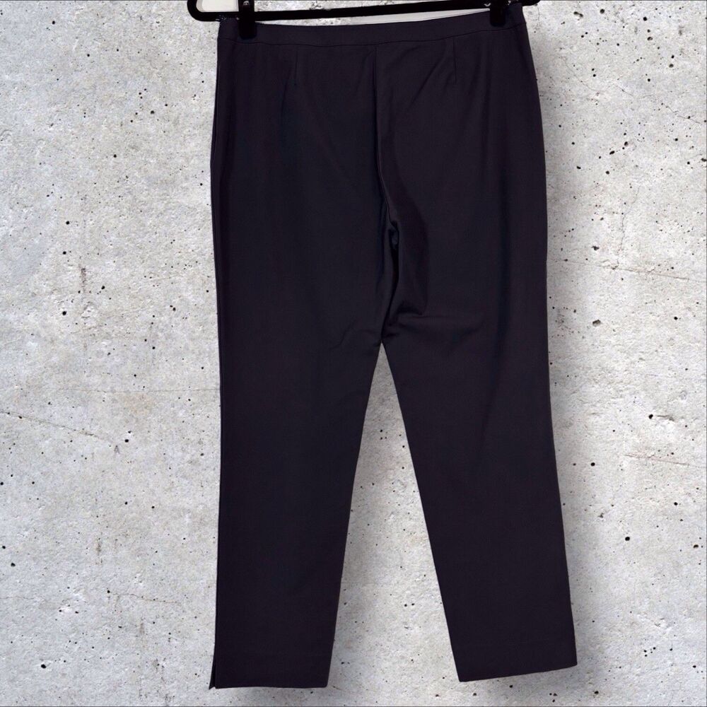Lafayette 148 Bleecker Dress Pants Side Zip Size 12 Black Minimalist READ